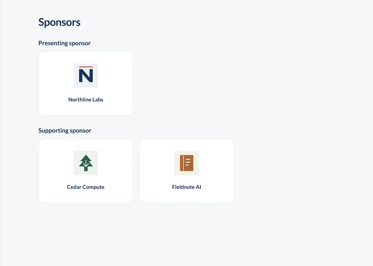 Sponsor listing in the ConferenceTap attendee app with presenting and supporting sponsors